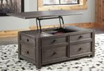 Wyndahl Rustic Brown Coffee Table with Lift Top - T648-20 - Gate Furniture