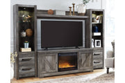 Wynnlow Gray 4 - Piece Entertainment Center with Electric Fireplace - Gate FurnitureEntertainment Center