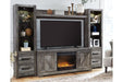 Wynnlow Gray 4 - Piece Entertainment Center with Electric Fireplace - Gate FurnitureEntertainment Center