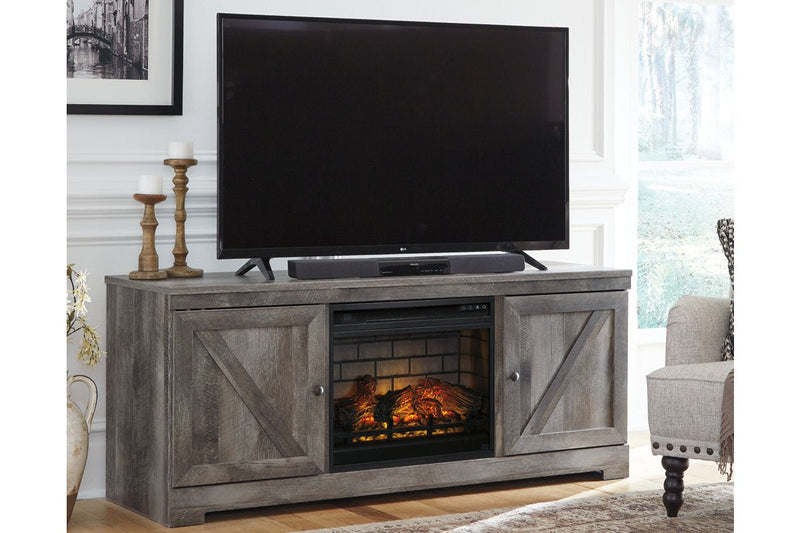 Wynnlow Gray 63" TV Stand with Electric Fireplace - Gate FurnitureTV Stand