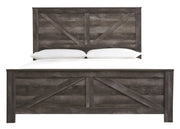 Wynnlow Gray King Crossbuck Panel Bed - Gate FurnitureKing Bed