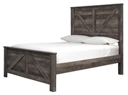 Wynnlow Gray Queen Crossbuck Panel Bed - Gate FurnitureQueen Bed