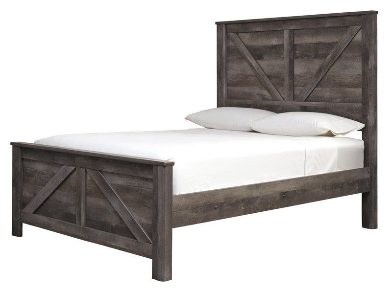 Wynnlow Gray Queen Crossbuck Panel Bed - Gate FurnitureQueen Bed