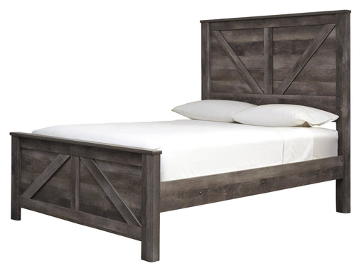 Wynnlow Gray Queen Crossbuck Panel Bed - Gate FurnitureQueen Bed