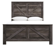 Wynnlow Gray Queen Crossbuck Panel Bed - Gate FurnitureQueen Bed