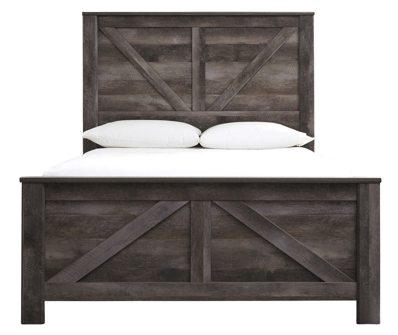 Wynnlow Gray Queen Crossbuck Panel Bed - Gate FurnitureQueen Bed
