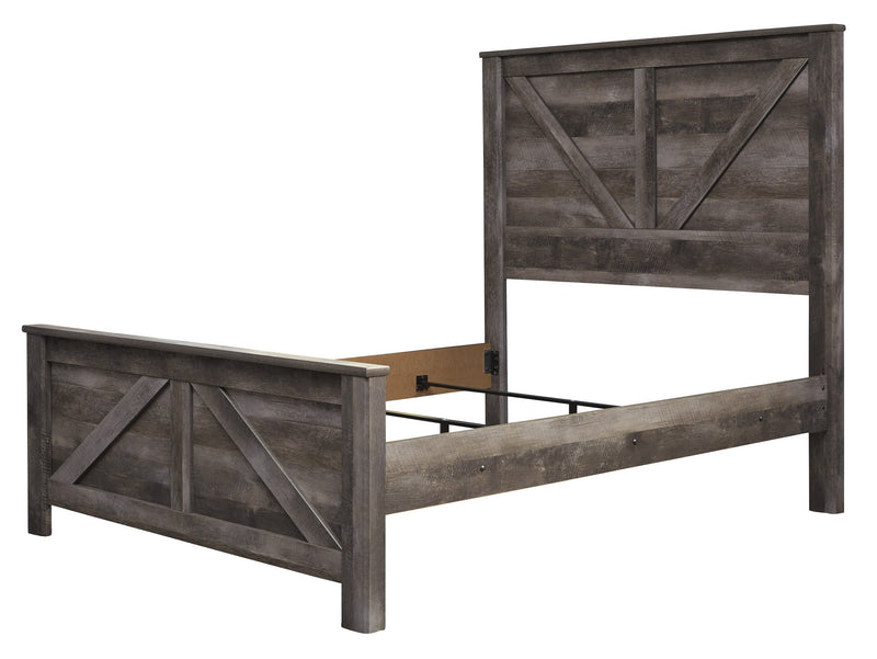 Wynnlow Gray Queen Crossbuck Panel Bed - Gate FurnitureQueen Bed
