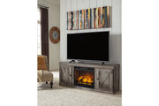 Wynnlow Gray TV Stand with Electric Fireplace - Gate FurnitureTV Stand
