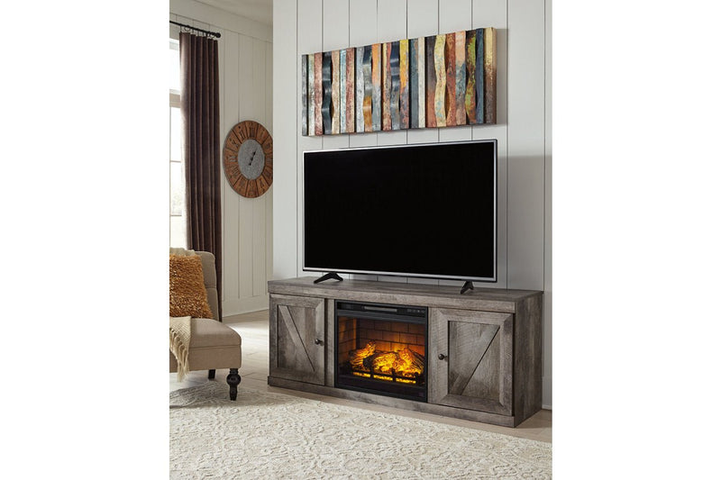 Wynnlow Gray TV Stand with Electric Fireplace - Gate FurnitureTV Stand