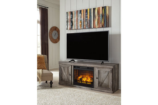 Wynnlow Gray TV Stand with Electric Fireplace - Gate FurnitureTV Stand