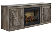 Wynnlow Gray TV Stand with Electric Fireplace - Gate FurnitureTV Stand