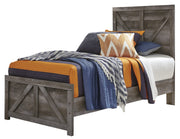Wynnlow Gray Twin Crossbuck Panel Bed - Gate FurnitureTwin Bed