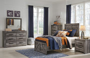Wynnlow Gray Twin Crossbuck Panel Bed - Gate FurnitureTwin Bed