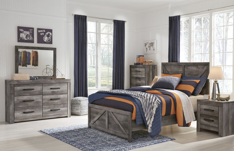 Wynnlow Gray Youth Crossbuck Panel Bedroom Set - Gate FurnitureYouth Bedroom Set