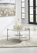 Wynora White/Gold Coffee Table - T192-8 - Gate Furniture