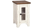 Wystfield White/Brown Chairside End Table - Gate FurnitureEnd Table Chair Side