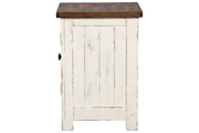 Wystfield White/Brown Chairside End Table - Gate FurnitureEnd Table Chair Side