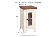 Wystfield White/Brown Chairside End Table - Gate FurnitureEnd Table Chair Side