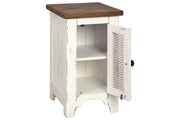 Wystfield White/Brown Chairside End Table - Gate FurnitureEnd Table Chair Side