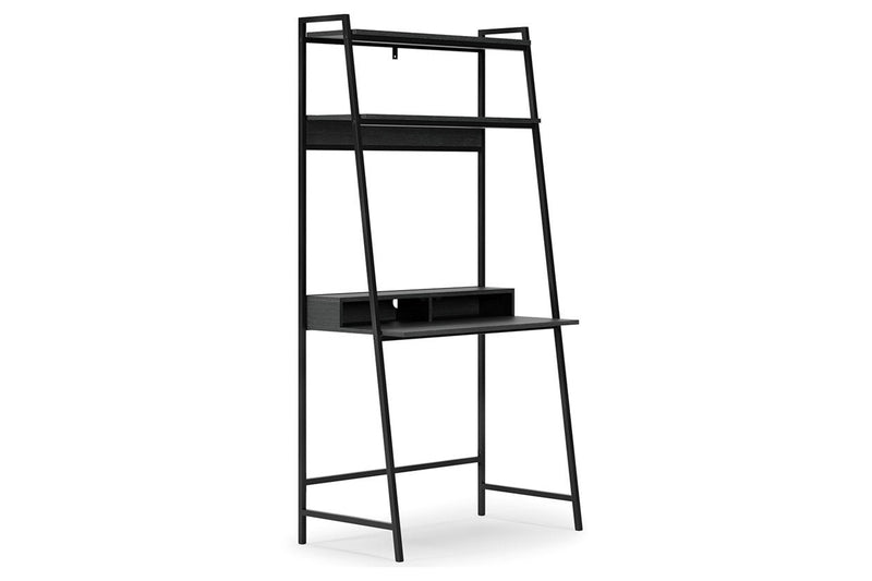 Yarlow Black 36" Home Office Desk with Shelf - Gate FurnitureOffice Desks