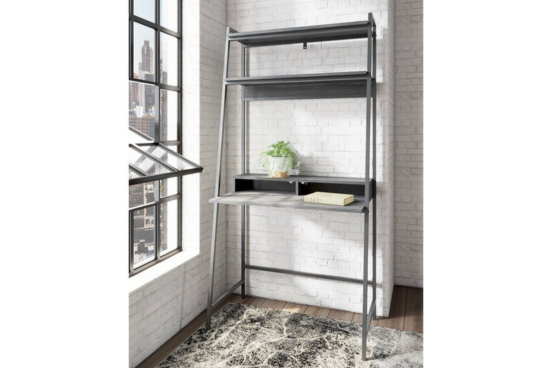 Yarlow Black 36" Home Office Desk with Shelf - Gate FurnitureOffice Desks