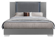 Ylime Smooth Silver Queen Bed Group With Vanity Set - YLIME-SMOOTH SILVER-QBG W/ VANITY SET - Gate Furniture