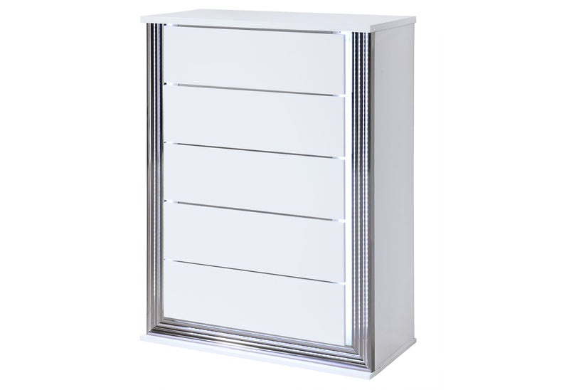Ylime Smooth White Chest With Led - Gate FurnitureChest