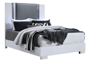Ylime Smooth White Queen Bed With Led - Gate FurnitureQueen Bed