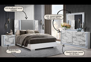 Ylime White Marble Queen Bed Group - Gate FurnitureBedroom Set