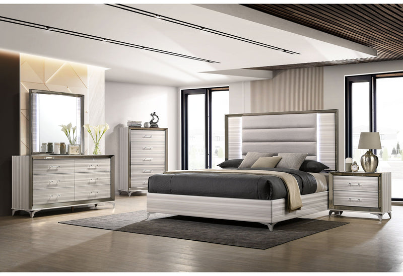Zambrano White King Bed Group - Gate FurnitureKing Bed