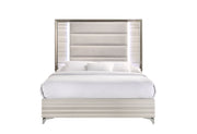Zambrano White Queen Bed With Led - Gate FurnitureQueen Bed