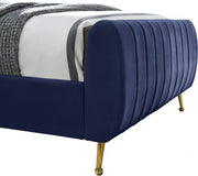 Zara Velvet King Bed (3 Boxes) Blue - Gate FurnitureKing Bed