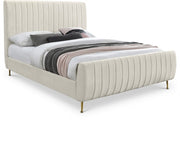 Zara Velvet King Bed (3 Boxes) Cream - Gate FurnitureKing Bed