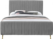 Zara Velvet King Bed (3 Boxes) Grey - Gate FurnitureKing Bed