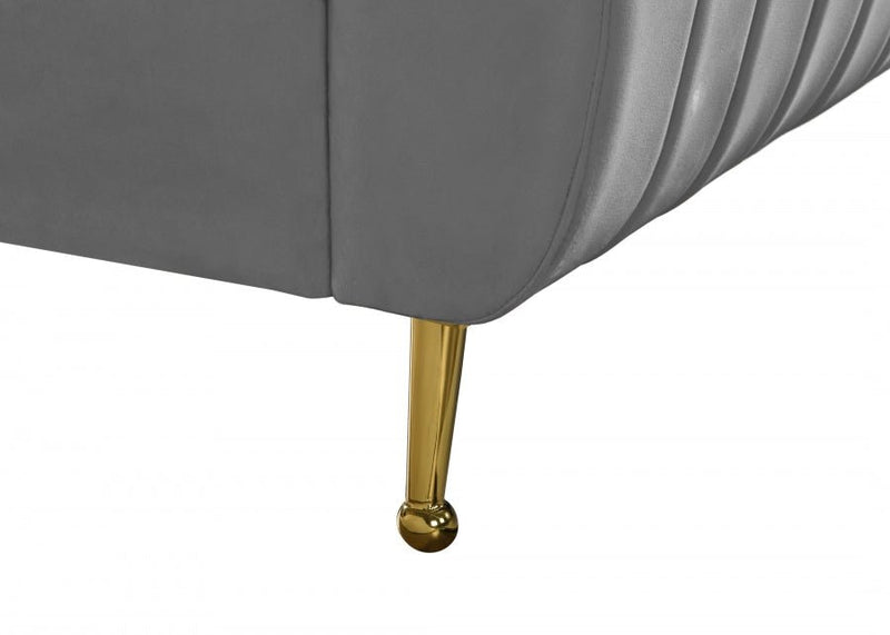 Zara Velvet King Bed (3 Boxes) Grey - Gate FurnitureKing Bed