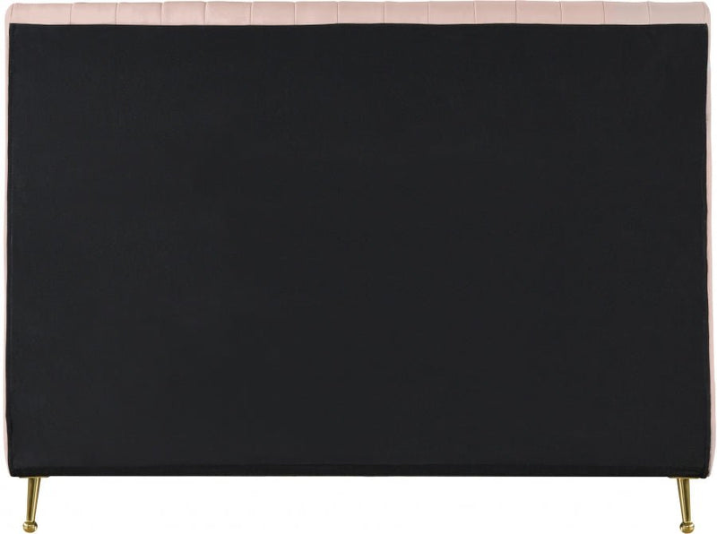 Zara Velvet King Bed (3 Boxes) Pink - Gate FurnitureKing Bed