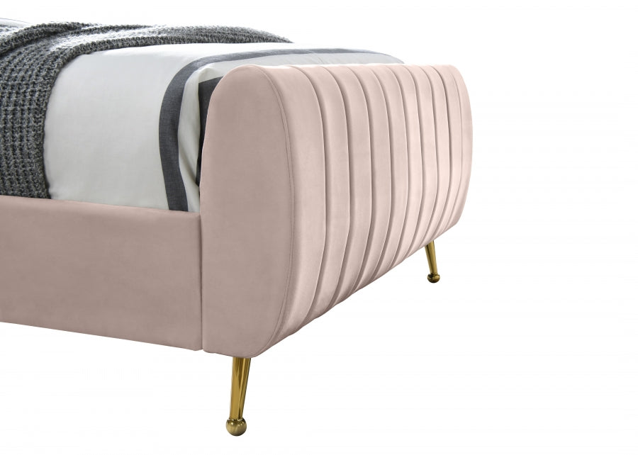 Zara Velvet Queen Bed (3 Boxes) Pink - ZaraPink-Q