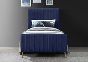 Zara Velvet Twin Bed (3 Boxes) Blue - Gate FurnitureTwin Bed