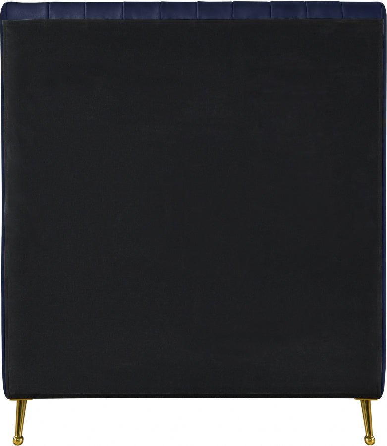 Zara Velvet Twin Bed (3 Boxes) Blue - Gate FurnitureTwin Bed