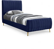 Zara Velvet Twin Bed (3 Boxes) Blue - Gate FurnitureTwin Bed