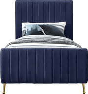 Zara Velvet Twin Bed (3 Boxes) Blue - Gate FurnitureTwin Bed