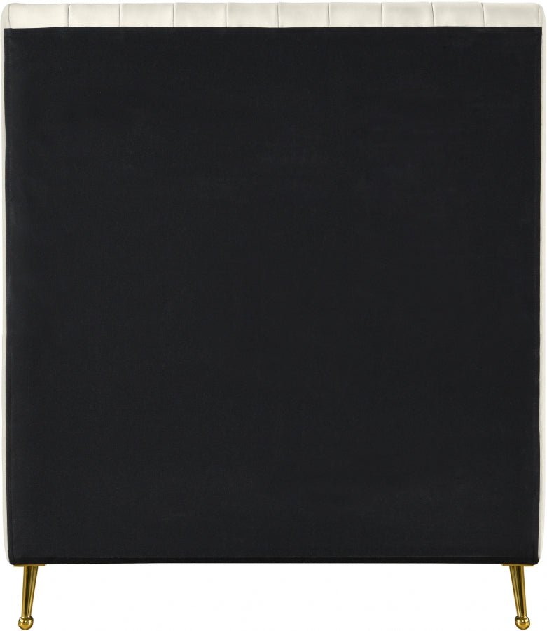 Zara Velvet Twin Bed (3 Boxes) Cream - Gate FurnitureTwin Bed