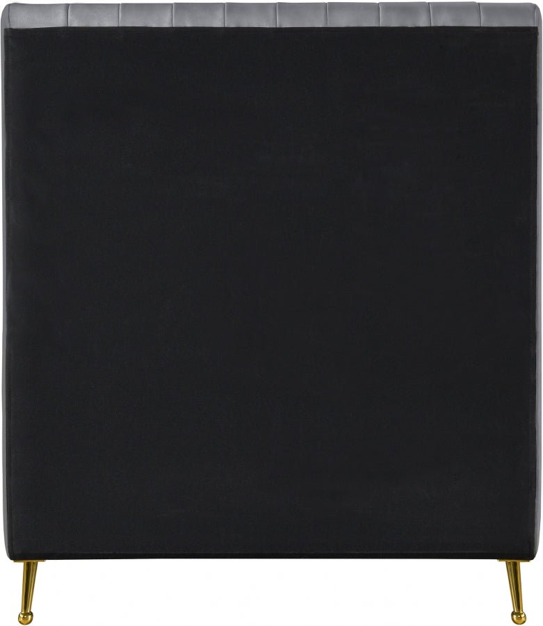 Zara Velvet Twin Bed (3 Boxes) Grey - Gate FurnitureTwin Bed