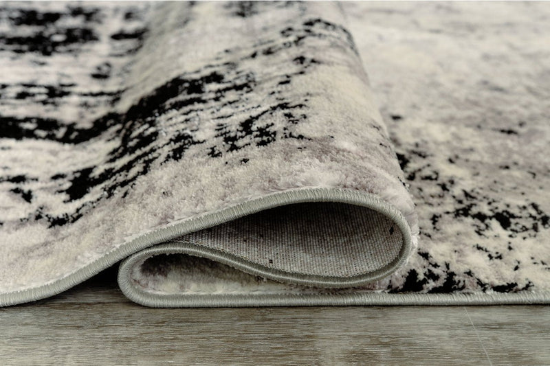 Zekeman Black/Cream/Gray Medium Rug - Gate FurnitureRug Medium