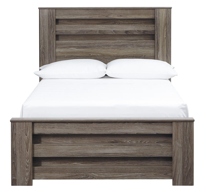 Zelen Warm Gray Full Panel Bed - Gate FurnitureFull Bed