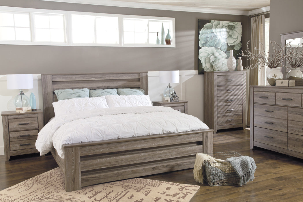 Zelen Warm Gray Panel Bedroom Set - Gate Furniture