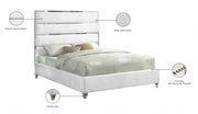 Zuma Velvet Full Bed White - ZumaWhite-F