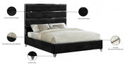 Zuma Velvet King Bed Black - Gate FurnitureKing Bed