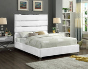 Zuma Velvet King Bed White - Gate FurnitureKing Bed