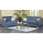Zurich 65 in. Convertible Sleeper Loveseat in Greyish Blue with Storage - Gate FurnitureLoveseat